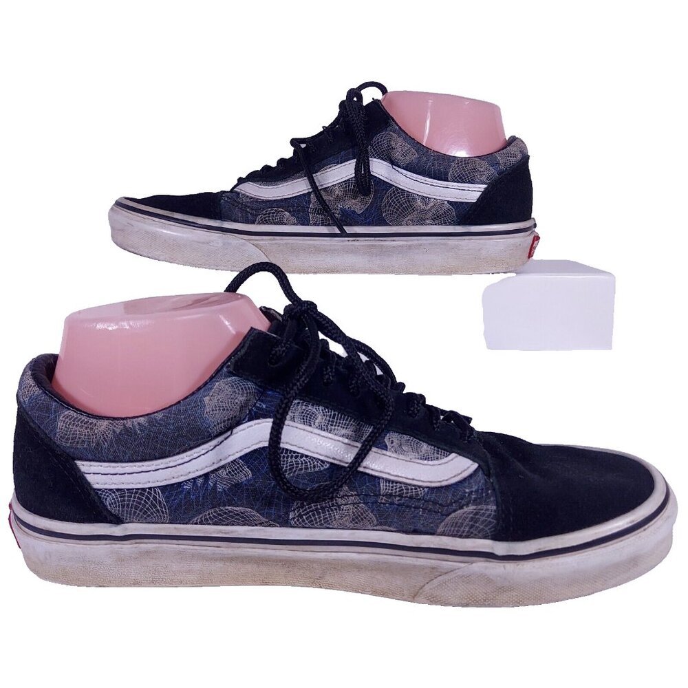 Vans Wireframe Skull Shoes Sneakers Canvas Suede Lace Up Mens 7.5 Womens 9